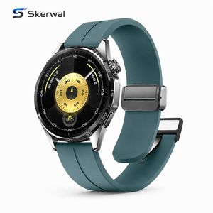 Bracelet en silicone à boucle magnétique pliable à libération rapide compatible avec <span class=keywords><strong>Huawei</strong></span> Watch GT 2 3 4 5 <span class=keywords><strong>6</strong></span> Pro Largeur 18 20 22 mm - Product Image 1