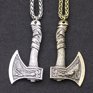 Viking Necklace Hammer Norse Jewelry <strong>Mjolnir</strong> Necklace Amulet <strong>Pendant</strong> With Chain Crow Necklace for Men - Product Image 3