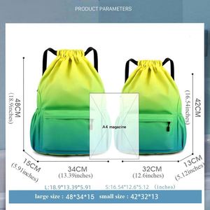 Waterproof Kids Basketball Storage Custom LOGO Polyester Nylon <b>Drawstring</b> <b>Backpack</b> Bag With Zipper - Product Image 2