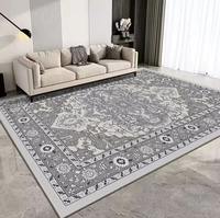 Tapis de style persan en polyester, lavable, antidérapant, à motif floral, pour salon, bureau à domicile et usage commercial