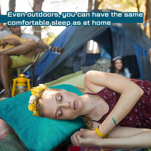 Oreiller de voyage confortable à motif imprimé personnalisé, gonflable et compressible avec rembourrage en mousse, idéal pour le camping et le sommeil - Product Image 6