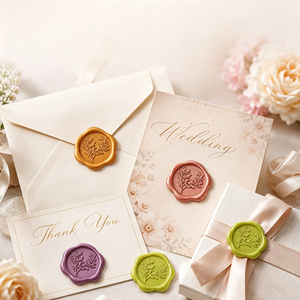Lot d'autocollants adhésifs vintage « Merci » et « Amour » avec sceau de cire pour invitations de mariage, signature, jouets pour enfants, décoration intérieure - Product Image 4