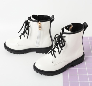 Botas de Tobillo con Logotipo Personalizado para Niños, Botas de Invierno con Forro de Piel Grueso y Cálido para Niñas, Botas de Combate con Cordones - Product Image 1