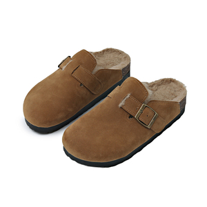 Nouvelles Sandales Birkenstock Classiques de Haute Qualité d'<span class=keywords><strong>Hiver</strong></span> pour Femmes, Clogs en Liège avec Support de Voûte Plantire, <span class=keywords><strong>Mules</strong></span> Pelucheuses Tendance pour Filles - Product Image 2