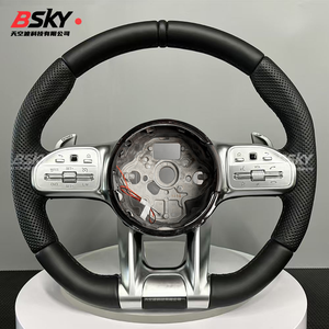 Adecuado para <span class=keywords><strong>Mercedes</strong></span> <span class=keywords><strong>Benz</strong></span> W213 C238 W463 W464 W222 C217 CLS C257 W205 C63 Volante de cuero semiperforado de Estilo negro - Product Image 2