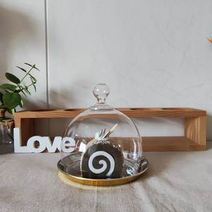 מגש עוגת זכוכית ידידותית לסביבה סט עם כיסוי צלחת עוגה אלגנטית כיפה קינוח עבור מסיבות חתונה - Product Image 5