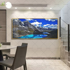 현대 가정 장식 모레 인 호수 밴프 국립 공원 산 풍경 Giclee 캔버스 페인팅 벽 예술 - Product Image 3