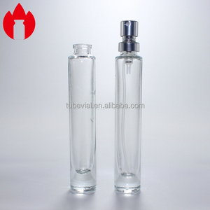 Vial de botella de vidrio con cuello engarzado de Perfume cosmético transparente de 10ml con rociador de bomba - Product Image 1