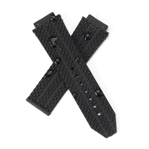 Bracelet de montre en caoutchouc de silicone 24x17mm 26x19mm, bracelet de remplacement sport à extrémités courbes - Product Image 5