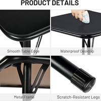 Table de jeu pliante en bambou, table à cartes multifonctionnelle, pliable, portable, intérieur/extérieur