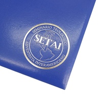 Vente en gros de couvertures de diplôme en similicuir lisse rembourrées de 8,5 x 11 pouces avec doublures moirées de luxe et logo imprimé
