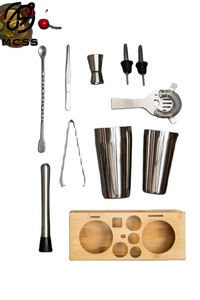 Ensemble de mixologue <span class=keywords><strong>professionnel</strong></span>-Shaker Boston de vente chaude avec porte-outils de barre, équipement de cocktail en métal pour barmans - Product Image 5