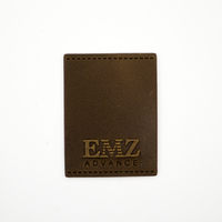 Écussons en cuir gaufré à marque privée avec bordure cousue, étiquettes rectangulaires en PU à coudre pour vêtements, accessoires de coiffure