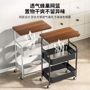 Multi Tier <b>Storage</b> <b>Cart</b> 3 Shelves Portable Movable Kitchen Living Room Bathroom Rack - Product Image 2