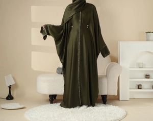 Sharut 2025 all'ingrosso abbigliamento islamico personalizzato moda <span class=keywords><strong>pipistrello</strong></span> manica lunga <span class=keywords><strong>con</strong></span> lo stesso foulard donna <span class=keywords><strong>abito</strong></span> musulmano Abaya - Product Image 6
