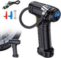 Handheld Inflation Car Tyre Pump Air Compressor USB Rechargeable 120PSI Tire Inflators With LED Light and 3 Nozzle