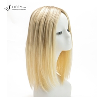 Topper capillaire en cheveux naturels pour femmes, couleur blonde, vente directe d'usine, cheveux raides de 12 pouces