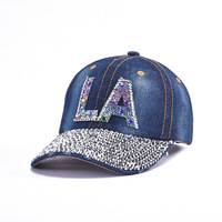 Casquette de baseball en jean, chapeau de soleil polyvalent à visière incurvée pour les voyages en extérieur, casquette trucker pour couple avec strass, chapeaux personnalisés fabriqués en usine