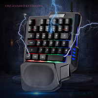 Teclado Gaming Mini Ergonómico de Una Mano con Luces LED de Colores, Diseño Personalizado de Fábrica Keywin, 35 Teclas, Teclado de Una Sola Mano OEM