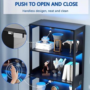 Meuble de salon de luxe en verre pour la vente en gros, avec éclairage LED et vitrine pour figurines de grande taille - Product Image 5
