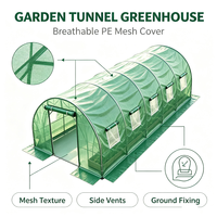 Serre tunnel de jardin extérieure avec structure en acier, facilement assemblable, résistante aux UV, revêtement poudré