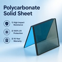 Plaque de polycarbonate transparente solide de 6 mm pour entrepôts industriels, ateliers, luminaires et toitures vitrées