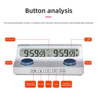 Chronomètre de Compétition d'Échecs Chinois et Internationaux, Minuteur Arbitre à Arrêt Automatique et Activation Vocale en ABS