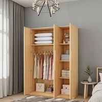 Grande Armoire-Penderie en Bois pour Chambre à Coucher avec Tiroirs et Rangement