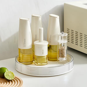 Zhijia - Bandeja Giratoria para Condimentos, Redonda, Transparente, Blanca, Pequeña, Multifuncional, para Almacenamiento en la Cocina, Tipo Vertical - Product Image 3