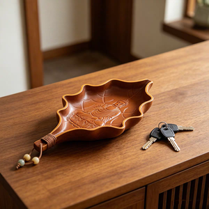 Factory Direct Handmade Custom Leather Valet Tray Genuine Pebbled Leather Desktop Organizer OEM Luxury Jewelry Keys Catchall - Product Image 2