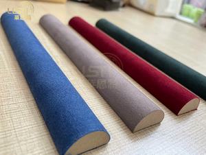 Stile europeo Design blu tondo <span class=keywords><strong>legno</strong></span> flessibile MDF Tambour parete curva assorbimento acustico pelle scamosciata parete acustica - Product Image 6