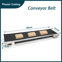 Imprimante à code de date Phezer 100*25.5cm, vitesse réglable, mini convoyeur automatique, imprimante à jet d'encre portable, accessoires PVC, bureau, USB