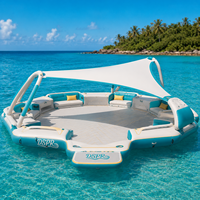 Plateforme flottante gonflable robuste en PVC avec surface antidérapante en EVA pour lac, océan, jet ski et pêche