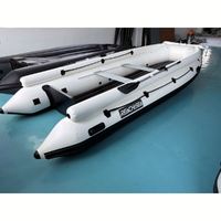 Bateau pneumatique à propulsion par jet, 15,4 pieds, capacité 8 personnes, fond blanc renforcé, idéal pour la pêche, personnalisable, fabriqué en Chine