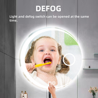 Modern Smart Round LED Touch Screen Mirror Wall Mounted Cabinet Decorative Light Mirror