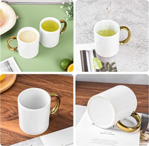 Taza <span class=keywords><strong>de</strong></span> Sublimación Blanca <span class=keywords><strong>de</strong></span> 11 oz con Borde y Asa Dorados, Taza <span class=keywords><strong>de</strong></span> Café <span class=keywords><strong>de</strong></span> Cerámica Personalizada - Product Image 6