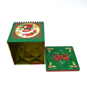 Cartoon Bear Elf Printed Eco-Friendly Recyclable Square Tinplate <b>Box</b> <b>Christmas</b> Cookie Gift Tin Containers Holiday Present Pack - Product Image 4