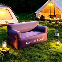 Canapé gonflable imprimé par sublimation, chaise longue hermétique avec housse en tissu extensible lavable pour événements et salons professionnels