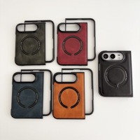Étui de téléphone antichoc en PC et cuir anti-traces de doigts pour iPhone 13 Pro et iPhone Duo Fold Series