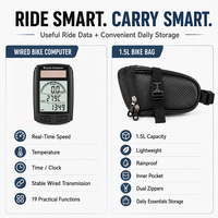 Kit de cyclisme Jinta : antivol en U, mini-pompe à vélo portable, sacoche de selle étanche 1,5 L, ordinateur de vélo, équipement de cyclisme pour vélo