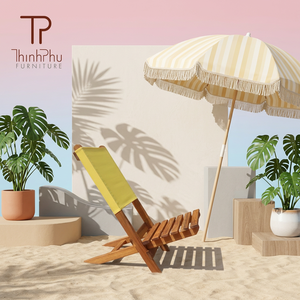Chaise de plage portable de luxe moderne en pin massif, best-seller - Design contemporain, imperméable, légère, pour usage extérieur - Product Image 6