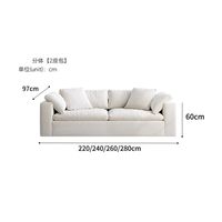 Super bequemes Sofa Baumwolle und Leinen Stoff Weiß Creme-Stil Wohnzimmer Gerade Reihe Modular Wasch bar Lazy Sofa