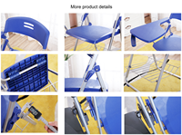 Chaise d'étude pliable de haute qualité Guangwei pour salle de classe, chaise d'étude pour étudiants, chaise de formation avec tablette d'écriture