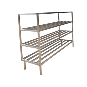 מדפי נירוסטה קלים לניקוי ועמידים בפני קורוזיה, מתקני אחסון למטבחים מסחריים - Product Image 2