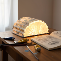 Lampe de lecture pliable personnalisée avec impression personnalisée, certifiée ODM KC, brevetée aux États-Unis/UE, lampe en papier rechargeable à LED, batterie de 5 heures