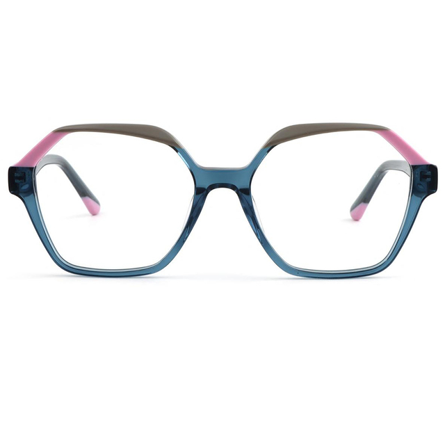 Handmade Acetate Eyewear Glasses Large Square Panel Lamination Luxury Acetate Eyewear