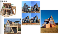 Maison triangulaire préfabriquée moderne, maison triangulaire à ossature unique, maisonnette écologique pour le camping et la vie en plein air