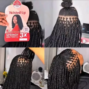 Tresses au crochet brésiliennes torsadées 3X faites à la main de 24 pouces, 250g, synthétiques, <span class=keywords><strong>afro</strong></span> crépues bouclées pour femmes noires, vente en gros - Product Image 2