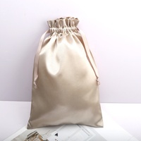 Haut de gamme grand sac à cordon en Satin pour perruque d'extension de cheveux sous-vêtements de luxe pochette de rangement en soie cadeau sac en Satin