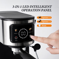 Machine à café expresso OEM ODM, système de pression 15 bars, écran tactile LED, design compact, idéale pour la maison et le bureau